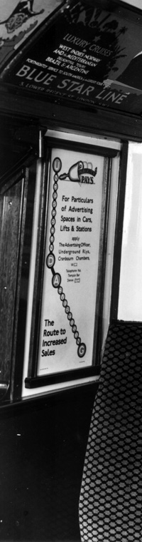 1930s Train advert with LT advertising contact details