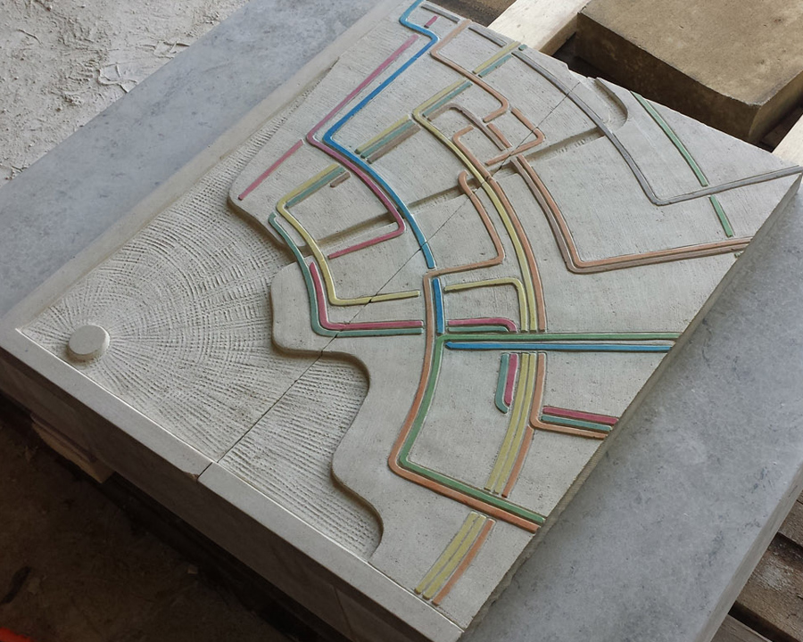 NY Circles Map in Stone