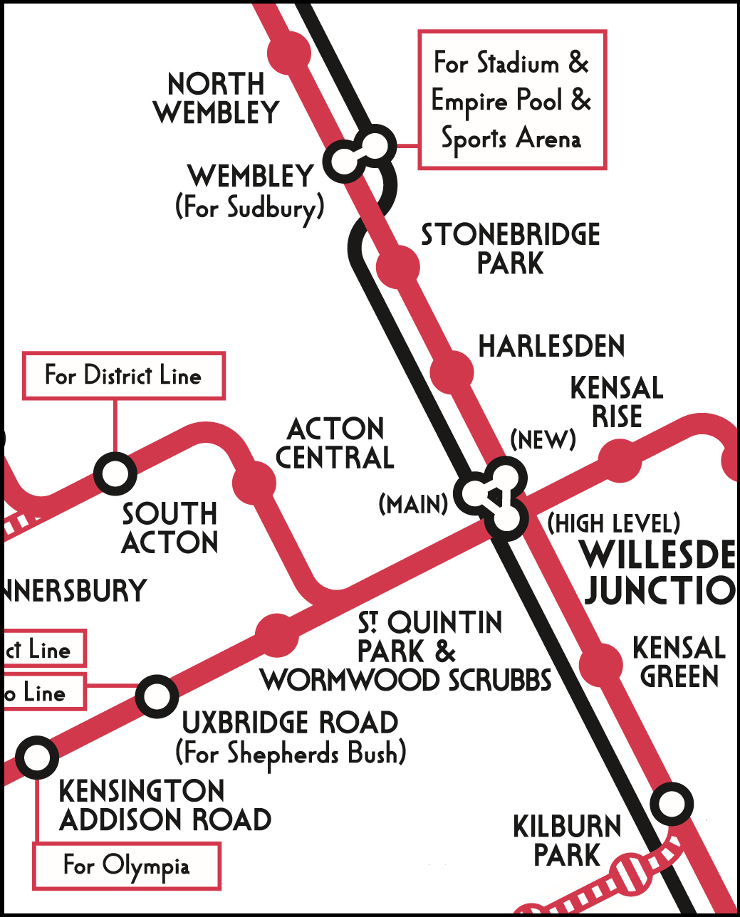 George Dow Watford Line Map 1935 Recreated