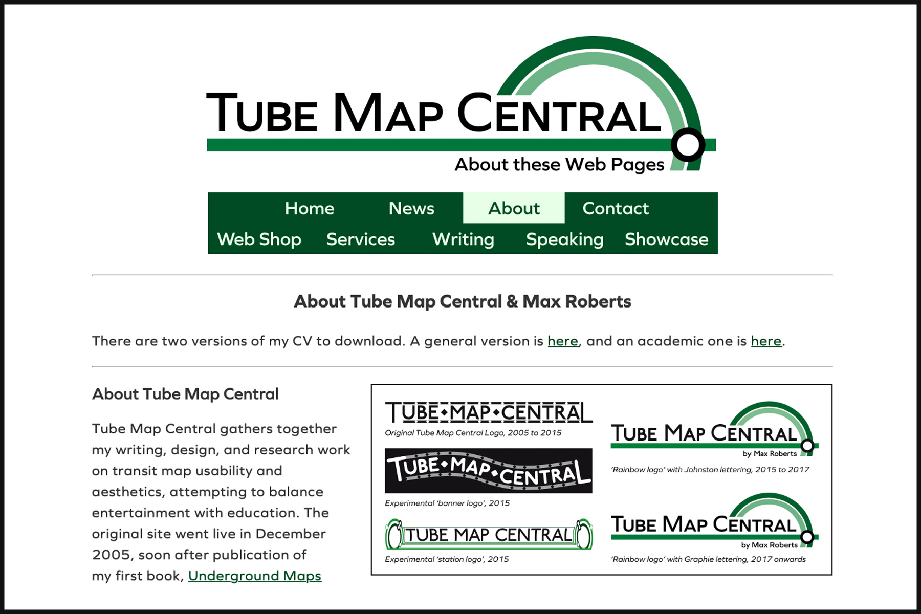 Tube Map Central Web Page